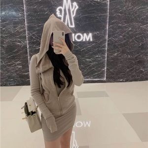 women beige wizard hood hoodie and dress set